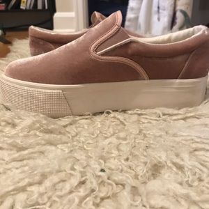 superga 2314 velvet platform slip on sneakers